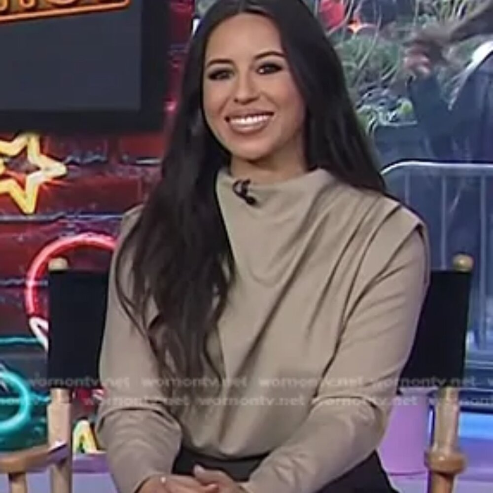 Zara Pleated Beige Cowl Neck Blouse